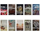 10 Kühlschrank-Magnete I 55 x 88 mm I mit schönen Sprüchen und Motiven lustig cool eckig I Deko für Jugendliche Küche Magnet-Tafel I dv_181