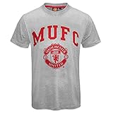 Manchester United FC - Herren T-Shirt mit Grafik-Print - Offizielles Merchandise - Geschenk für Fußballfans - Grau MUFC - S