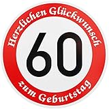 ORIGINAL VERKEHRSSCHILD * 60 * MIT GEBURTSTAGSTEXT als Sonderschriftzug zum Geburtstag als Geburtstagsgeschenk für Verkehrszeichen Schild Geburtstagsschild Straßenschild Geschenkidee Schilder Verkehrsschilder Straßenschilder Geburtstagsverk
