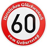 ORIGINAL VERKEHRSSCHILD * 60 * MIT GEBURTSTAGSTEXT als Sonderschriftzug zum Geburtstag als Geburtstagsgeschenk für Verkehrszeichen Schild Geburtstagsschild Straßenschild Geschenkidee Schilder Verkehrsschilder Straßenschilder Geburtstagsverk