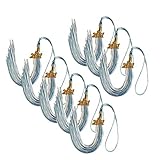 Uwhsag 2021 Grad Quasten Abschluss Kappe Quasten Akademische Abschluss Quaste mit 2021 Gold Anhänger für Abschluss Kappe Zeremonie Dekoration (Silber, 8PC)