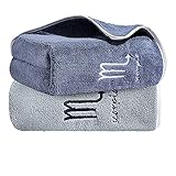 MARMODAY Handtücher, Baumwolle, schnelltrocknend, sehr saugfähig, Gesichtshaar, Badetuch, Handtuch-Set, 2 Stück, Stickerei, Skorp