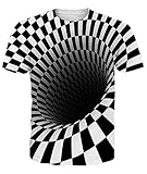 Belovecol T-Shirt Herren Fun Druck T Shirt Sommer Schwarz Weiß 3D Tshirt, Tunnel Mysterious, S