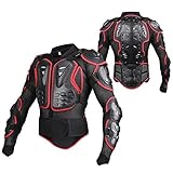 WILDKEN Motorrad Schutz Jacke Pro Motocross ATV Protektorenjacke mit Rückenprotektor Scooter MTB Enduro für Damen und Herren (Rot, XL)