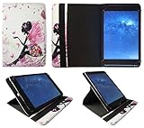 Archos 101 Oxygen / Platinum / Titanium / Xenon 10.1 Zoll Tablet Blumen Schmetterling Mädchen Universal 360 Grad Drehung PU Leder Tasche Schutzhülle Case von Sweet T