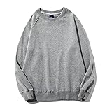 XWLY Pullover Herren Herbst Winter Basic Klassisch Mode Rundhals Lose Männer Jacke Urban Jugend Trend Einfarbig Unisex Langarm Casual Base Atmungsaktiv All-Match Paar O