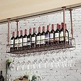 FFF-shelf Weinregal Glashalter Kreatives Weinregal,Weinregal HäNgende Regale Mit Leitplanke,HäNgender Weinglashalter Verstellbare HöHe,füR Zuhause Bars R