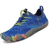 SAGUARO Kinder Barfußschuhe Jungen Aquaschuhe Mädchen Atmungsaktiv Traillaufschuhe June Outdoor Schnell Trocknend Badeschuhe Leicht, Blau 30 EU