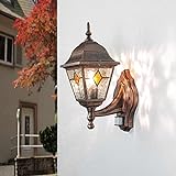 Außenleuchte mit Bewegungsmelder Kupfer Antik H:40cm E27 Sensor Beleuchtung Haus Wand Balkon T