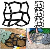 Cecaylie 4 Stück Pflasterform Gehweg Form Pflasterstein D.I.Y. Pflaster Pflastermacher Gießen 43x43x4cm Pflasterform Schablone für Beton, Gehweg, Pflastersteine, Terrassenp