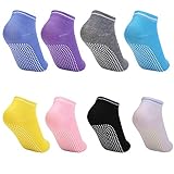Yoga Socken, Yoga Socken für Damen Rutschfeste, Sport-Fitness-Söckchen, rutschfeste Socken für Yoga-Pilates, Ballett, Tanz, Barre, Fitness, Barfuß-Training, Trampolin (8 Paare)