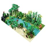 RcBrick Grundplatten für Lego Stadt, Pflanzen und Grünzeug Platten Set, Tropischer Regenwald Landschaft Kompatibel mit Leg