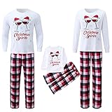 BUKINIE Weihnachtspyjama-Set, passendes Pyjama-Set, Rentier, kariert, Elch, bedruckt, Winter, warmes Fleece, flauschig, langärmelig, Kapuzenpullover, Loungewear, Xmas Sets, C, 48