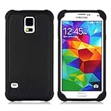 MPG Bumper Hülle für Samsung Galaxy S5 Mini Handyhülle Schutzhülle Case Cover, Robust, Stoßfest, Schw