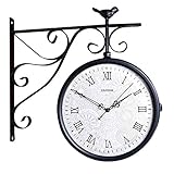 Cushion Retro Wanduhr Doppelseitige Kreative Klassische Wandbehang Uhren Outdoor Wohnzimmer Schlafzimmer Studie Wanddek