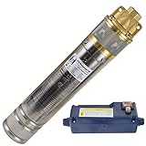 Agora-Tec® at- 4' Brunnenpumpe 750W, Edelstahl Tiefbrunnenpumpe mit max: 6,1 bar, 3000l/