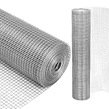 uyoyous 1,27 cm Hardware-Tuch, verzinkt, 129 x 150 m, geschweißter Draht, 19 Gauge, verzinkter Draht, Metallgeflecht, Rolle, Gemüse, Garten, Kaninchen, Zaun, Schlang