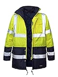 Marel Winter Warnjacke Warnschutz Pilotenjacke Arbeitsjacke Warnschutzjacke (BLIZAR-GELB) (2XL)