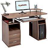 Piranha Großer Computer Schreibtisch mit 2 Schubladen und 4 Regalfächern PC 5w