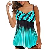 Badeanzug Nahtloser Bikini Schwangerschaft Tankini Einteilige BadeanzüGe Zum Abnehmen Von BüGeln für Frauen Badeanzug Mit Gerafften Damen 2004 Wrangler Bikini Top (Grün 6,XL)