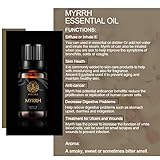 Aromatherapie Myrrhe Ätherisches Öl,100% reines Myrrhe Ätherisches Öl für Diffuser,Therapeutic Grade Myrrhe Ätherisches Öl für Massage,Haut & Haarpflege,10ml Aromatherapie-Myrrhenöl für Luftb