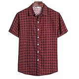 Hemd Herren Sommer Loose Moderner Urban Shirt Herren Hawaii Urlaub Sandstrand Style Hemd Herren Mode Lässig Surfen Tops Herren Kent Kragen Knopfleiste Kurzarm Shirt H