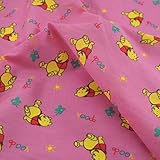 Polycotton-Stoff, bedruckt, 1/2 Meter, Pink, Disney Winnie Puuh * * FREE UK Post * * 115 cm breit, Stoff, japanische QKT 4000 Poly-Baumwollgewebe Popeline Stoff zum Schneidern, Cartoon, bedruck