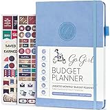 GoGirl Budget Planer - Monatsplaner Finanzplaner Organizer Book Ausgaben-Tracker Notizbuch Tagebuch zur Kontrolle Ihres Geldes undatiert jederzeit starten, A5 14,5 cm x 21,6 cm, hält 1 Jahr hellb