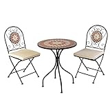 Bistro-Set Balkon-Set Eisen Mosaik Klappb