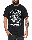 Used Look Los Pollos Herren T-Shirt Heisenberg Hermanos Bad Mr White Breaking, Farbe:Schwarz;Größe:L