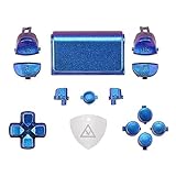eXtremeRate Tasten für PS4,Knöpfe D-pad R1 L1 R2 L2 Triggers Touchpad Ersätze Set mit Werkzeug für Playstation 4 CUH-ZCT2 Controller(Blau Lila)