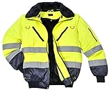 Portwest Warnschutzjacke 4-in-1 Funktion Arbeitsjacke Winterjacke, Warnschutz, gelb/orange-Marine (XXXL, gelb/Marine)
