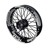 OneWheel Felgenaufkleber Motorrad passend für Supermoto Husqvarna 701 Design 3 | 17 Zoll | Vorder- und Hinterrad inkl. Farbiger Spokes (schwarz)