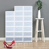 20er Schuhboxen Transparent Stapelbar Schuhaufbewahrung Box Kunststoff Schuhk