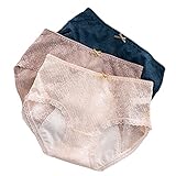 LZH FILTER Damen Perioden Unterwäsche Auslaufsichere Menstruation 3er Pack Slip Miederhose Atmungsaktiv Spitzenhö