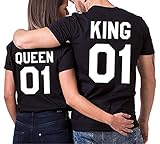Faith Wings Pärche Shirts Set King Queen Liebespaar T-S
