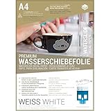 SKULLPAPER® Wasserschiebefolie WEISS für Laserdrucker - hauchdünn DIY Decal Abziehbild - Nassschiebefolie für Keramik, Glas, Kerzen, Metall, Kunststoff, Modellbau (A4-8 Blatt)