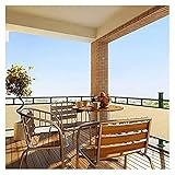 Pillows-RJF Balkon Sichtschutz，HDPE Sichtschutzplane Mesh-Gewebe Balkonbespannung mit Ösen und Kabelbindern Balkonsichtschutz für Hinterhof Deck, Größe (Color : Beige, Size : 1.2x6m)