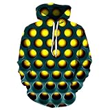 Pajiay Hoodie Herren 3D Abstraktes Drucken Langarm Pullovers Herren Loose Persönlichkeit Lassig Sweatshirt Herren Frühling Herbst Klassisch Kapuzenpullover Herren A-007 3XL