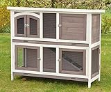 nanook Balu System-Hasenstall, doppelstöckiger Kaninchenstall zum Kombinieren für Kleintiere, wetterfester Holz-Kleintierstall, 120 x 50 x 104