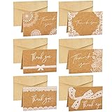 Dankeskarten Grußkarten Set,18 Stück Braune Papier Danke Karten mit Umschläge und Aufkleber,Dankekarten Blanko Klappkarten für Thanksgiving Grüße,Hochzeit,Weihnachten,Geburtstag,Abschlüsse,Geschenk