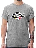 Handball WM 2021 - Handball Deutschland - M - Grau meliert - Handball Shirt Deutschland - L190 - Tshirt Herren und Männer T-S