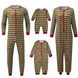 BUKINIE Passende Familien-Schlafanzug-Set, Weihnachtspyjamas, mit gestreiftem Buchstaben und kariertem bedrucktem T-Shirt und Unterteil, Loungewear für Damen und Herren, a, 46