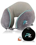 FLOWZOOM® Premium Reise-Nackenkissen | Innovatives Hybrid-Nackenkissen aufblasbar mit nur einem Atemzug | Ideal für Flugzeug-Reisen | Mit weichem Memoryschaum - G