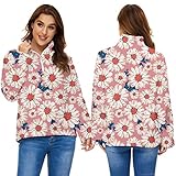 SEXLING Partner Hoodies Damen Jacke Stehkragen Plüsch Damen Pullover Kurzhaar Druck,10 Stil A829,L