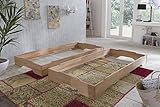 STAPELBETT Gästebett Kernbuche massiv geölt (2 Stk.) (90x200 cm)