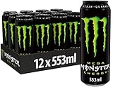 Monster Energy, 12x553 ml, Einweg-Dose, mit klassischem Energy-Geschmack – wiederverschließb