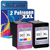 Tito-Express PlatinumSerie Set 2 Patronen Black & Color kompatibel mit HP-301XL Deskjet 1000 1050 1055 1510 2000 2050 2510 2540 2542 2544 3000 3050 3052 3054 3055 3056 3057 3058 3059 3510 | 20ml XXL-I