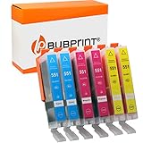 6er-Pack Bubprint Kompatibel Druckerpatronen als Ersatz für Canon CLI-551 XL CLI-551XL für Pixma IP7200 IP7250 IX6850 IP8750 MG5450 MG5550 MG5650 MG6350 MG6450 MG6650 MG7150 MG7550 MX725 MX920 MX925