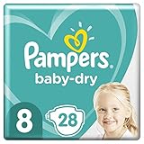 Windeln Pampers Größe 8 (17 kg) – Baby-Dry, 28 Windeln, bis zu 12 Stunden S